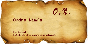 Ondra Nimfa névjegykártya